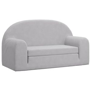 vidaXL Kids' Sofa Bed 2-Seater Light Grey Soft Plush kids' sofa kids' couch