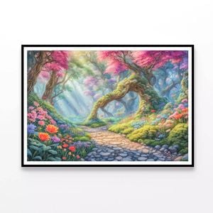 Garden Filled With Flowers  Print 100% Australian Made 90x60cm  (Poster)
