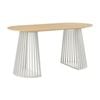 Vanessa Oval Rounded Dining Table 160cm White and Oak