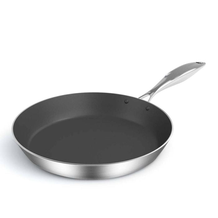 SOGA Stainless Steel Fry Pan 24cm -Non-Stick Interior