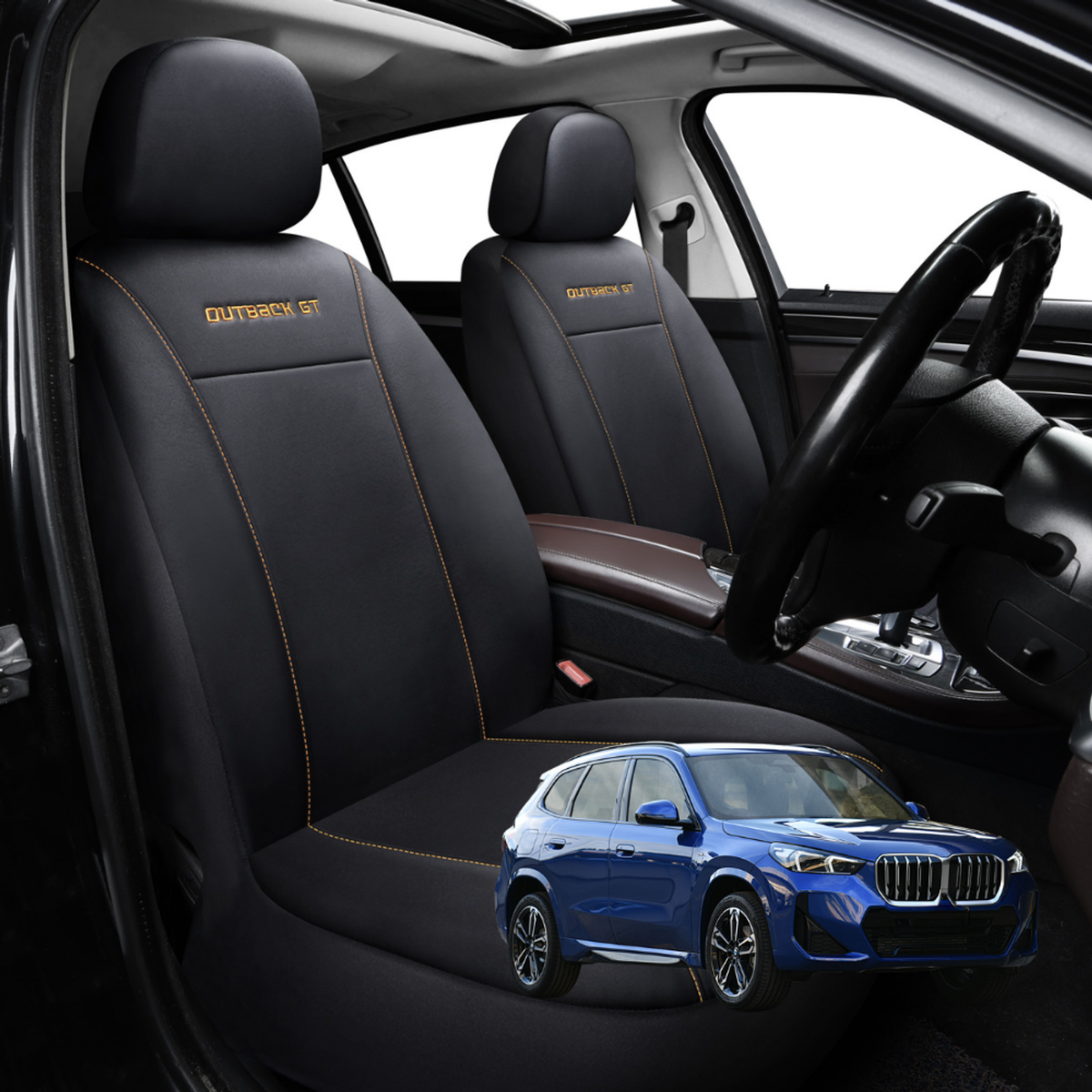 Car Seat Cover for BMW X1 2023 - Current (U11) - Black-Front Only ...