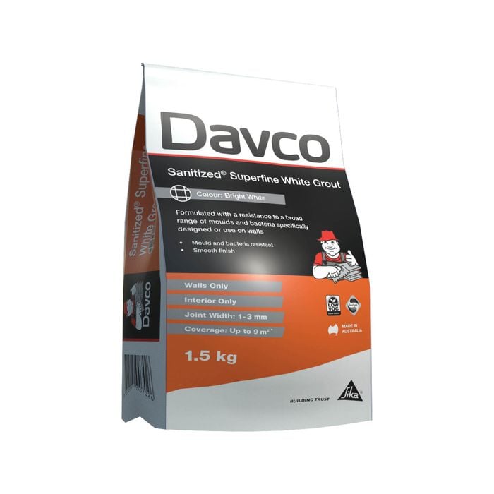 Davco 1.5kg White Sanitized Superfine Grout