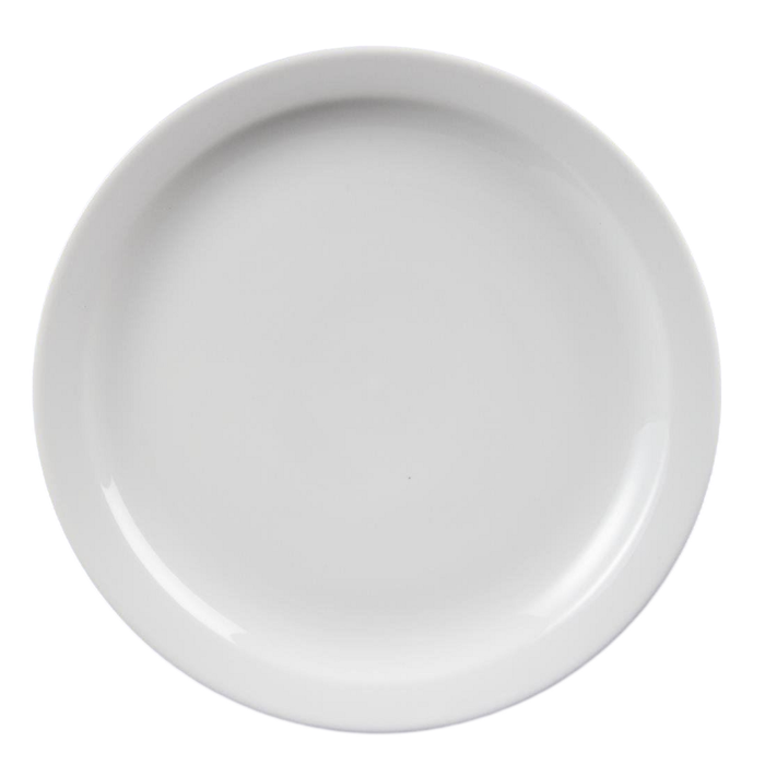 Olympia Whiteware Narrow Rimmed Plates White Porcelain Round 250mm 12 Pack