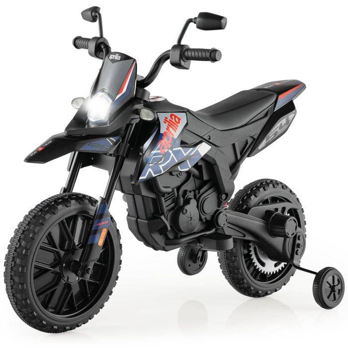 Costway 12v Kids Electric Motorbike Aprilia Licensed Blue