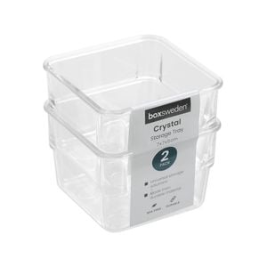 Boxsweden 7.5 x 5.5cm Crystal Mini Storage Tray - 2 Pack