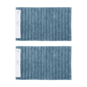 2PK Algodon Lawson Plush Bath Ultra-Soft Floor Mat Denim 50x80cm