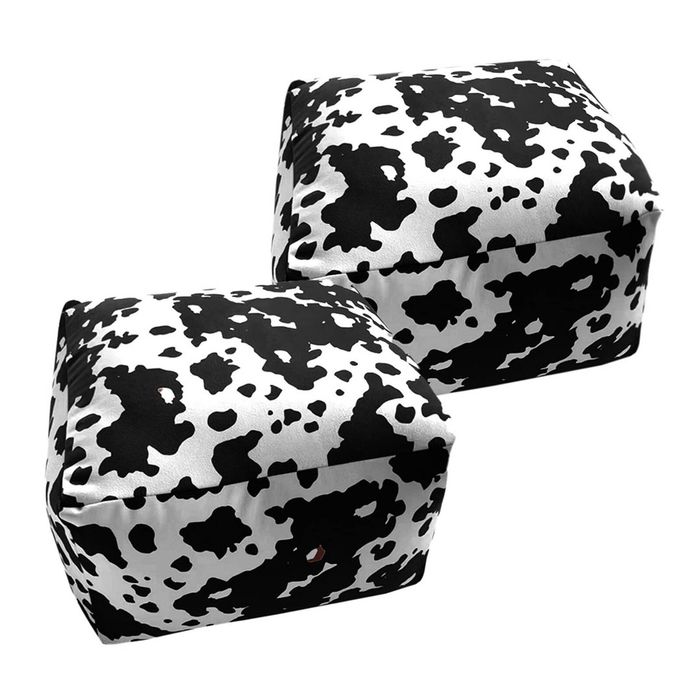 SOGA 2 Pack 55cm Square Pouffe Ottomans 35cm High