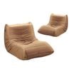 Oikiture 2X Floor Sofa Lounge caterpillar Lazy Couch Brown