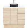 CIBO 900mm Coast Veneer Nordic Full Height Bathroom Vanity With Black And White Basin