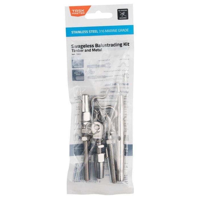 Taskmaster 316 Stainless Steel Timber and Metal Swageless Balustrading Kit