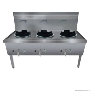 Gasmax Stainless Steel Waterless Nature Gas Triple Wok  - Woks (ww-3n)
