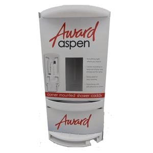 Award Aspen Corner Mounted Shower Caddy White