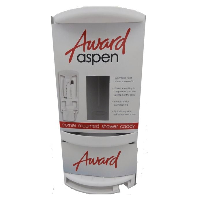Award Aspen Corner Mounted Shower Caddy White