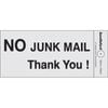 Sandleford Sign No Junk Mail Thank You Silver Self Adhesive