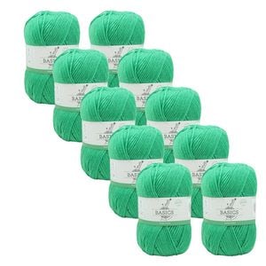 10x Malli Footy Green Blend Basic 100g Knitting/crochet Yarn Acrylic/poly