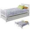 Kingston Slumber Wooden Single Bed Frame w/ Pop Up Trundle, White