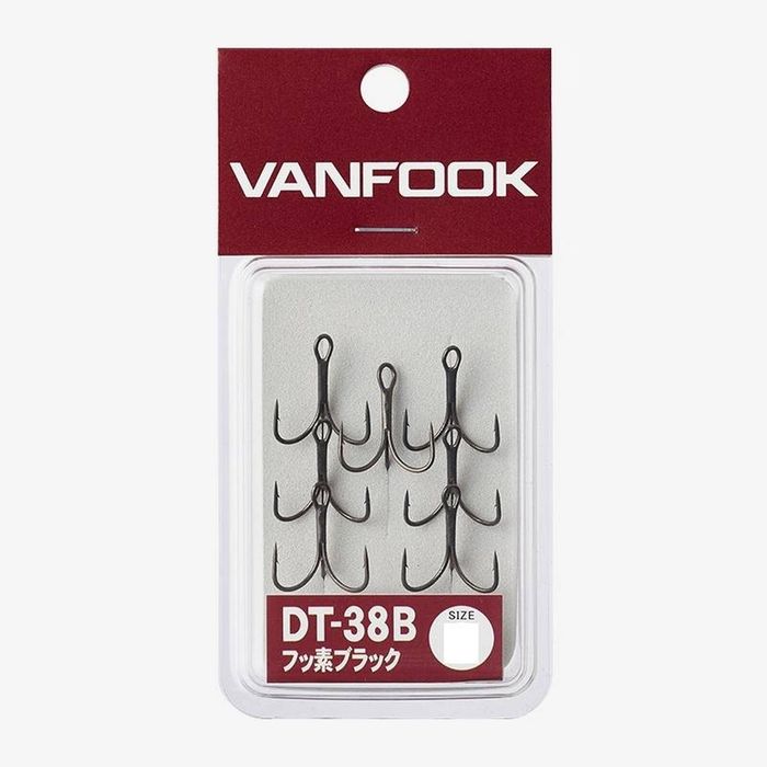 Vanfook DT38B Black PTFE Coated Light Duty Treble Fishing Hook 8