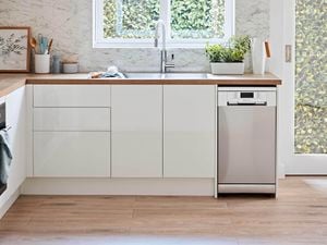 Window - White cabinets - Dishwasher - Scandi kitchen - Medium