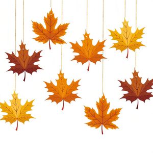 Catzon 8Pcs Maple Leaf Hanging Foil Swirls Ceiling Xmas Decor