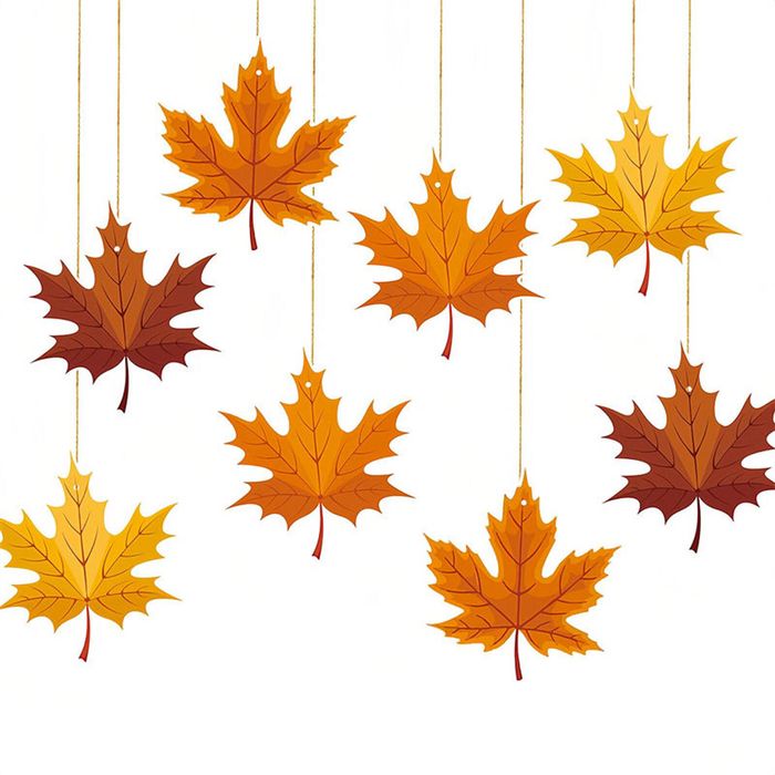 Catzon 8Pcs Maple Leaf Hanging Foil Swirls Ceiling Xmas Decor