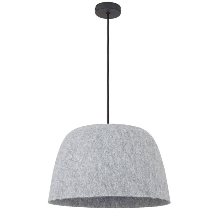 Telbix Malin Modern Pendant Hanging Lamp Light Felt Metal Grey Matte