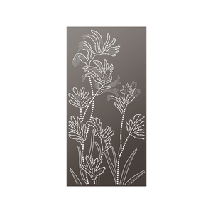 Walpix 1800 x 900 x 2mm Perforated Aluminium Decorative Screen Flat Profile Kangaroo Paw - Hamersley Brown