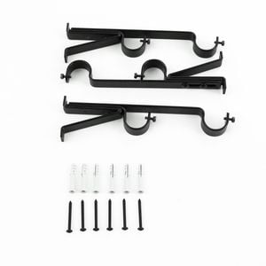 Windoware Black Double Curtain Rod Bracket - 2 Pack