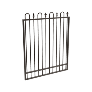 ProtectorAl 0800 - 1200 mm W x 1500 mm H Black Aluminium Pool Gate Loop & Spear with Mid Rail