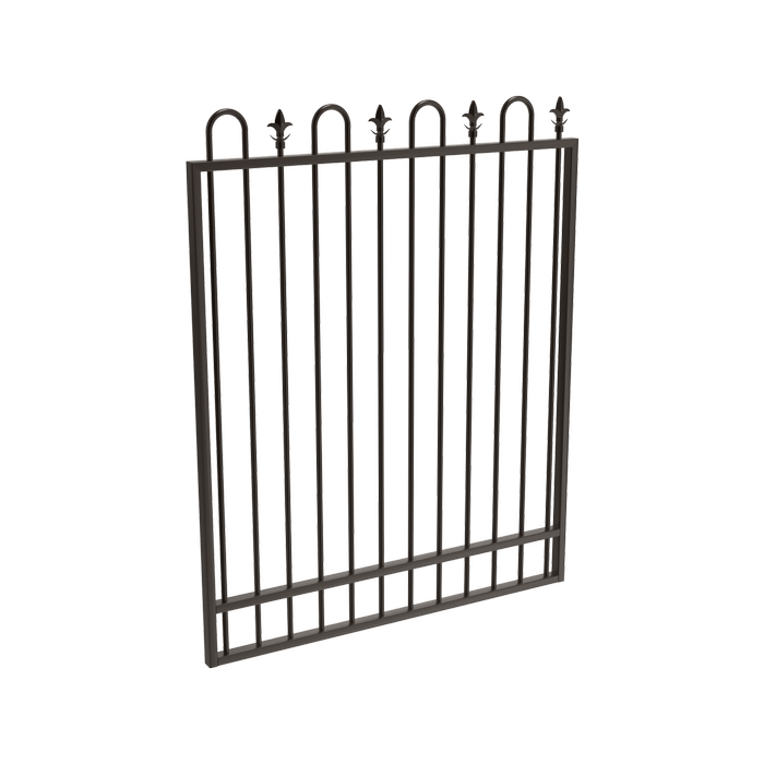 ProtectorAl 0800 - 1200 mm W x 1500 mm H Black Aluminium Pool Gate Loop & Spear with Mid Rail
