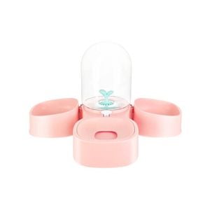 Pakeway Mangosteen Pet Dual Feeding Water Bowl Pink
