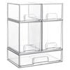 Catzon Stackable Storage Drawers Clear Plastic Organizer