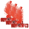 3x 1920s FLAPPER HEADBAND Headpiece Feather Sequin Charleston Costume Gatsby Red
