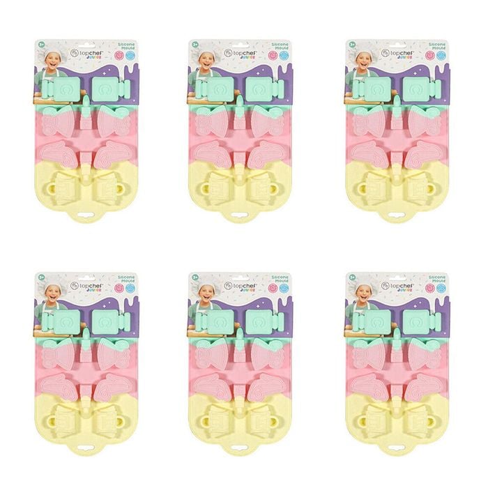 6PK Topchef Pastel Silicone Heat Resistant Baking Mould - Girly Cotton Candy