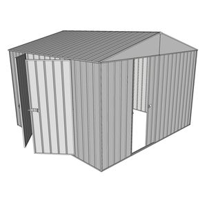 Build-a-Shed 3.0 x 3.0 x 2.3m Gable Double Hinged Side Doors Shed - Zinc