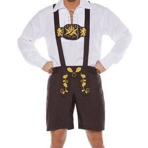 Classic Belgian Plus Size Mens Lederhosen Oktoberfest Costume - Xxlarge