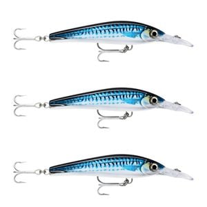 3x Rapala 16cm X Rap Magnum Xtreme Shallow Dive Troll Fish Lure -HD Silver Blue