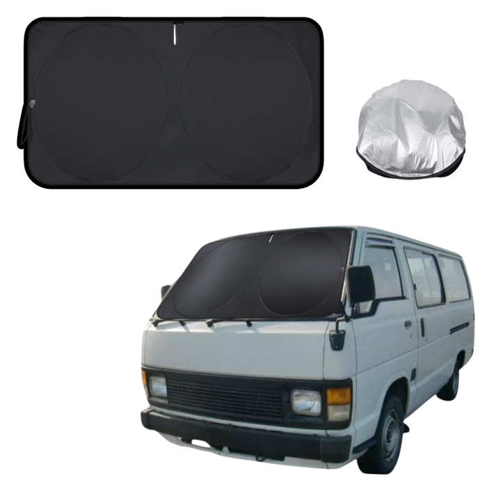 Front Windscreen Sun Shade for Toyota Hiace Van 1989 - 2005 (Crew) - XL 160 x 100 cm - Black
