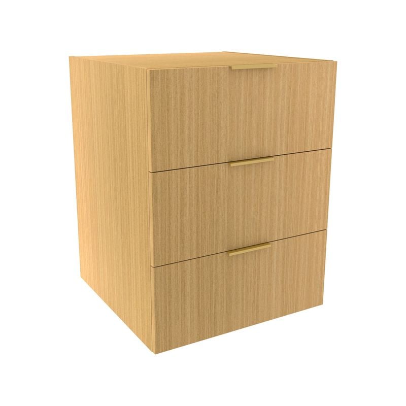 Lugna 768 x 600 x 580mm Sand 3 Drawer Storage Cabinet