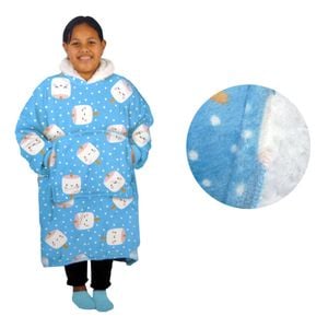 Bloomington Girls Comfy Warm Blanket Hoodie with Sherpa Fleece Reverse Marshmallow