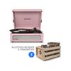 Crosley Voyager Bluetooth Portable Turntable - Amethyst + Bundled Record Storage Crate