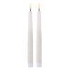 Amalfi Hughe LED Taper Candle Set of 2 White - 24cm