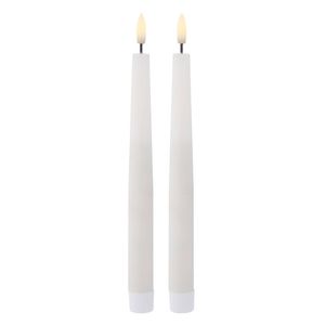 Amalfi Hughe LED Taper Candle Set of 2 White - 24cm