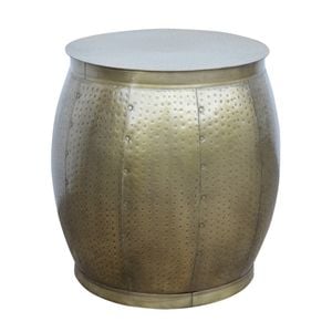 Brass Look Drum Side Table