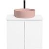 CIBO 600mm White Nordic Wall Hung Bathroom Vanity With Pale Pink Countertop Basin