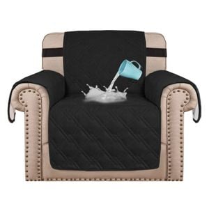 Smarcute 1 Seater Waterproof Armchair Covers Sofa Protector Black