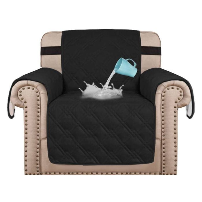 Smarcute 1 Seater Waterproof Armchair Covers Sofa Protector Black
