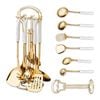 Catzon 7 Pcs Stainless Steel Kitchen Utensils for Cooking with Hanging Shelf-WhiteA