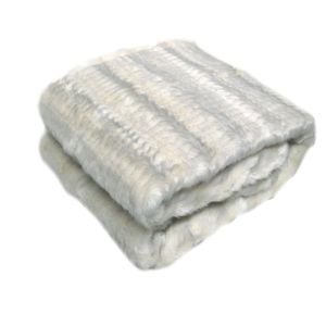 Faux Fur Luxury Animal Throw Rug Striped Cream Fur