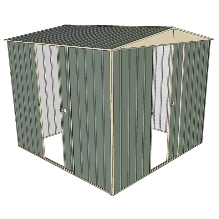 Build-a-Shed 2.3 x 2.3 x 2.3m Front Gable Two Single Sliding Door Shed - Green