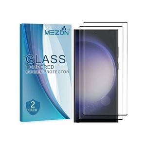 2 Pack MEZON Samsung Galaxy S23 Ultra (6.8") Clear Premium 9H HD Tempered Glass